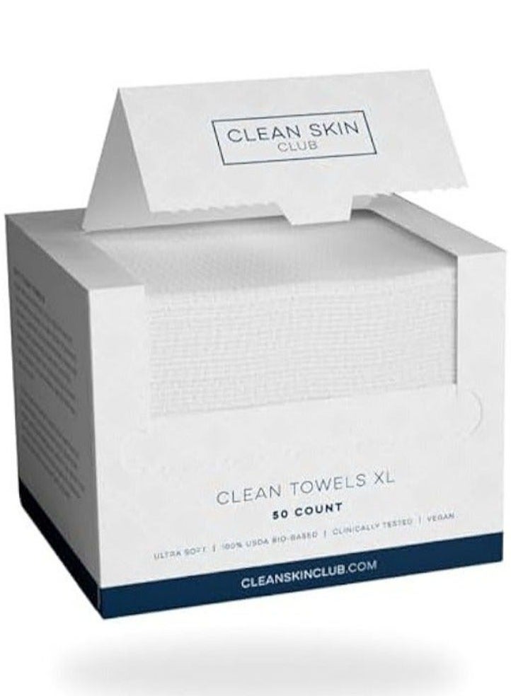 مناديل الوجه الفاخرة من - XL، 100٪ نباتية ومعتمدة من قبل USDA، تنظيف فعّال ولطيف، 50 منديلاً، عبوة واحدة - Image 1